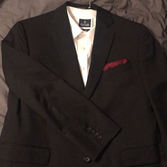 Stafford Other - Men’s black suit set blazer 44R pants 36x32